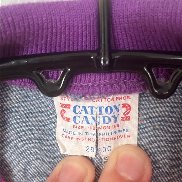 Catton Candy Pink and Blue Kids One Piece Jean With Cats Size 12 Months - Picture 2 of 13